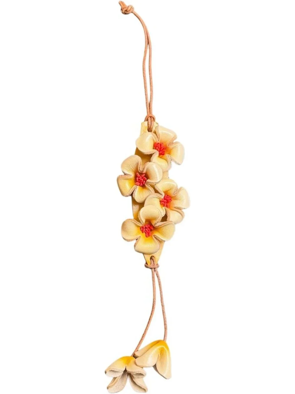 Boho Genuine Leather Flower Keychain | Cute Handbag & Purse Charms for Women